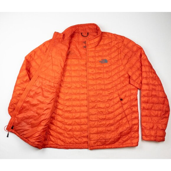 The North Face Thermoball Puffer Jacket Men's XL Orange Lightweight Full Zip - Picture 6 of 16